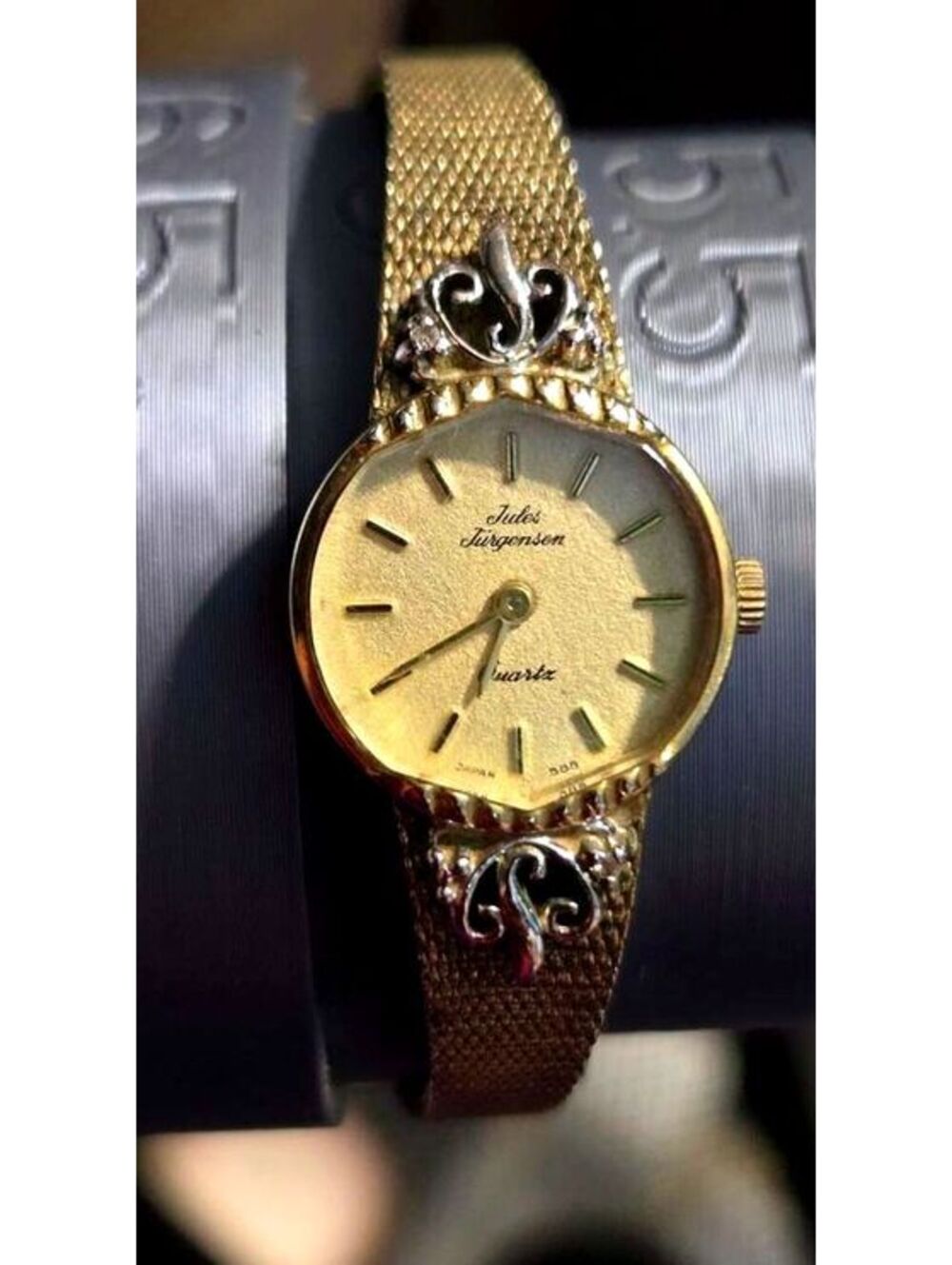 Vintage Jules Jurgensen Gold Plated Ladies Quartz Dress Watch WORKS